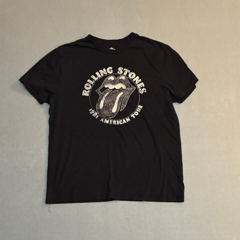 The Rolling Stones 1981 American Tour Graphic T-Shirt Black Large